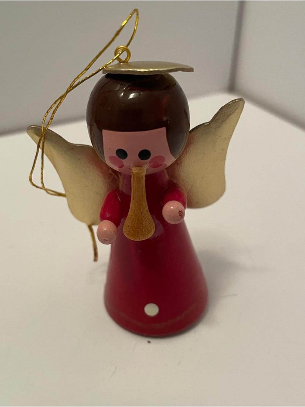 Vintage Angel Christmas Ornament Wood Germany‎